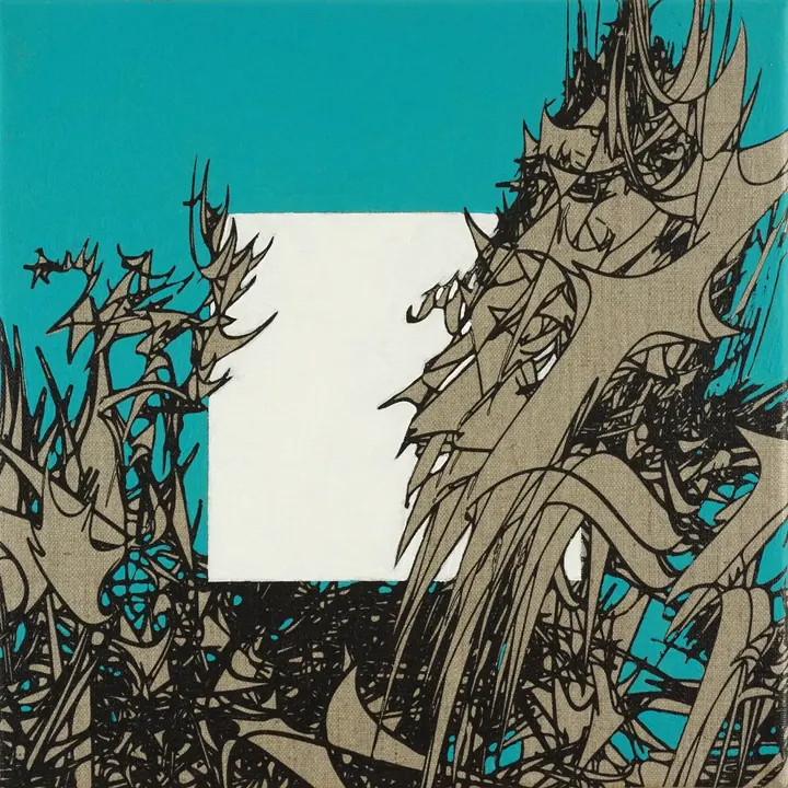 Inverse Biomorphic Study 6 Cobalt Turquoise, 2019