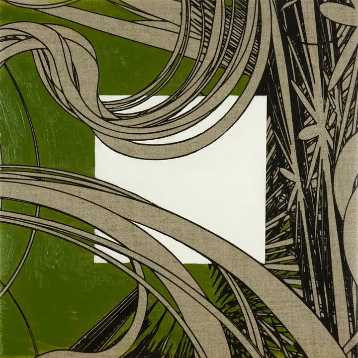 Inverse Biomorphic Study 8 Green Gold, 2019