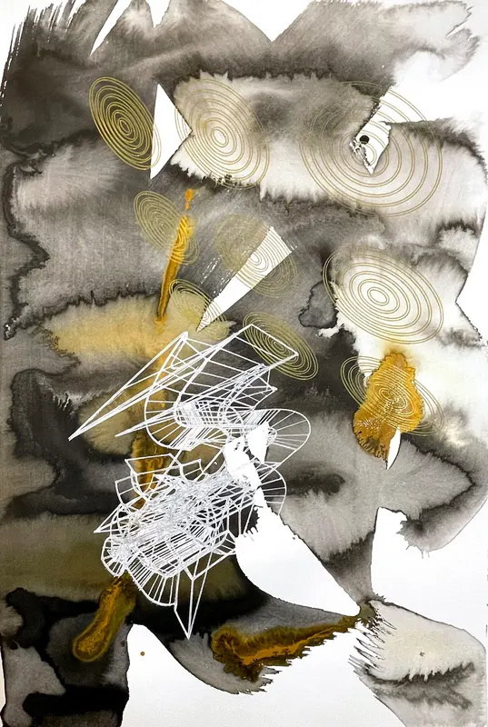 Black And Ochre Composition, 2022