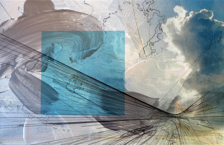 Clouds With Cyan Square, 2013