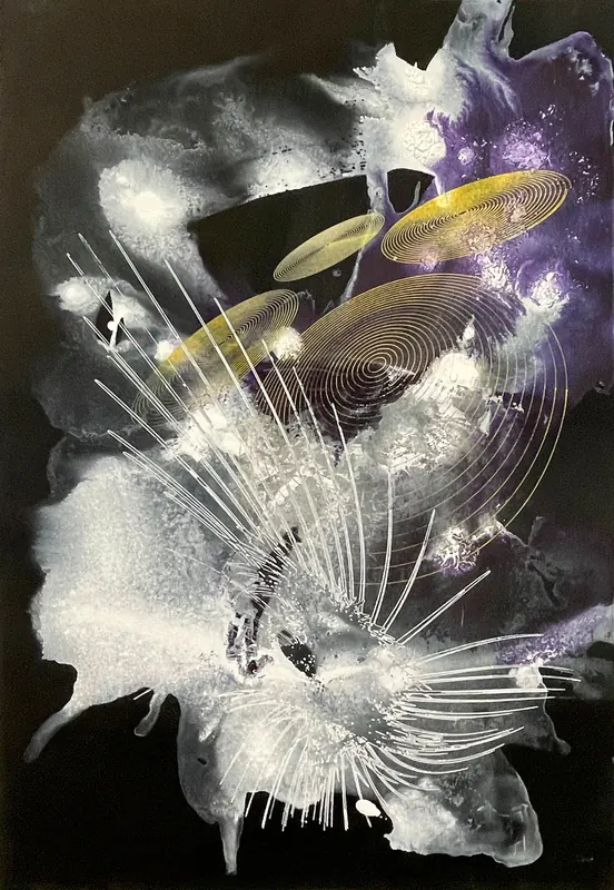 Purple And Gold Composition, 2022