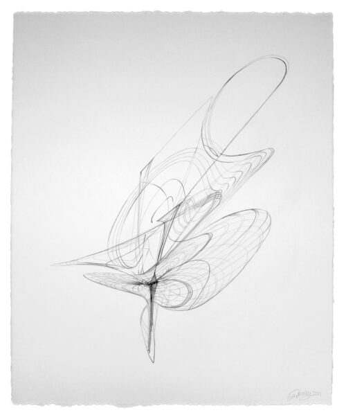 Colin Goldberg, Wireframe Drawing #3, 2011. 22x29 inches. Graphite pencil drawing on Rives BFK paper.