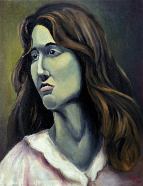 Colin Goldberg, Green Woman, 1992. 18x24 inches. Oil on canvas.