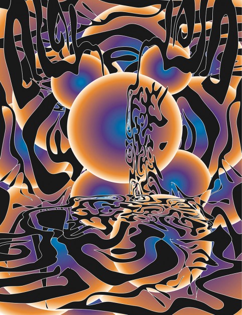 Colin Goldberg, Memesis, 1999-2011. Digital Monoprint on Canvas. 48x36"