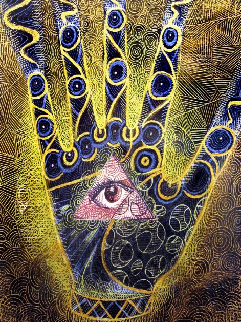 Colin Goldberg, Illuminatus Digitalis, 2007. Acrylic, ink and liquid polymer on canvas, 36 x 48 inches.