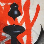 Colin Goldberg, New Plastic Shodo #5, 2013. Sumi ink, acrylic and pigment on Kinwashi paper, 12.25 x 18.75