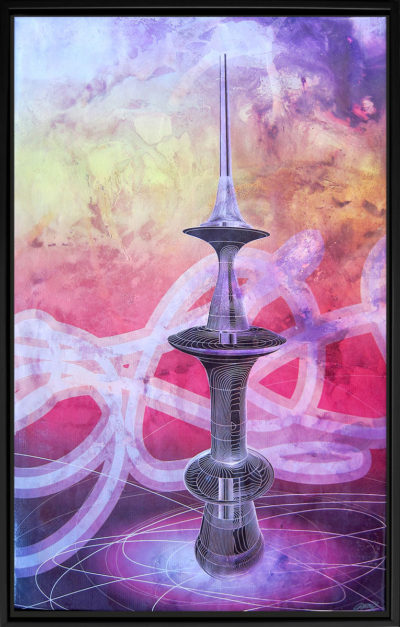 Colin Goldberg, Multitier Architecture, 2011. 32x20 inches. Acrylic and Pigment on Canvas.