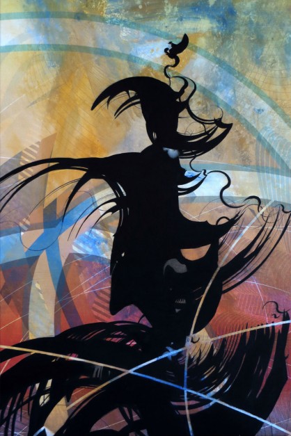 Colin Goldberg, Cipher, 2013. Oil and pigment on canvas. 36x24 inches.