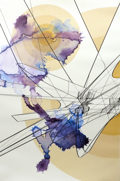 Colin Goldberg. Kumonosu, 2017. India ink and pigment on watercolor paper. 18 x 12 inches.