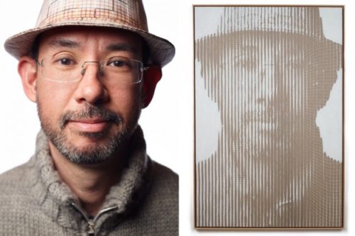 Colin Goldberg, Oil and ink on linen. 60 x 40 inches. Photograph (left) by Rick Wenner.