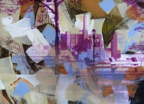 Colin Goldberg, Domino Sugar Factory, 2015. Acrylic and pigment on paper, 21 x 29 inches.