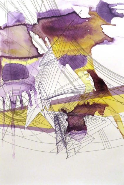 Fukuzatsu, 2017. 18 x 12 inches. India ink and pigment on watercolor paper.