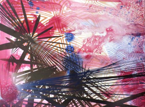 Colin Goldberg, Hanabi, 2017. 22 x 30 inches. India ink and pigment on Rives BFK paper.