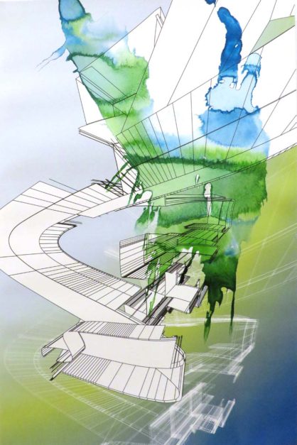 Kozo, 2017. 18 x 12 inches. India ink and pigment on watercolor paper