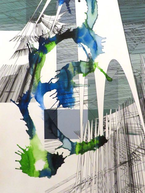 Mizo, 2017. 30 x 22 inches. India ink and pigment on watercolor paper