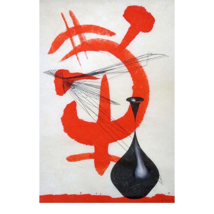 Colin Goldberg, New Plastic Shodo #2, 2011. Sumi ink, gouache and pigment on Kinwashi paper, 12 x 18 inches. New Plastic Shodo #4, 2011. Sumi ink, gouache and pigment on Kinwashi paper, 12 x 18 inches.