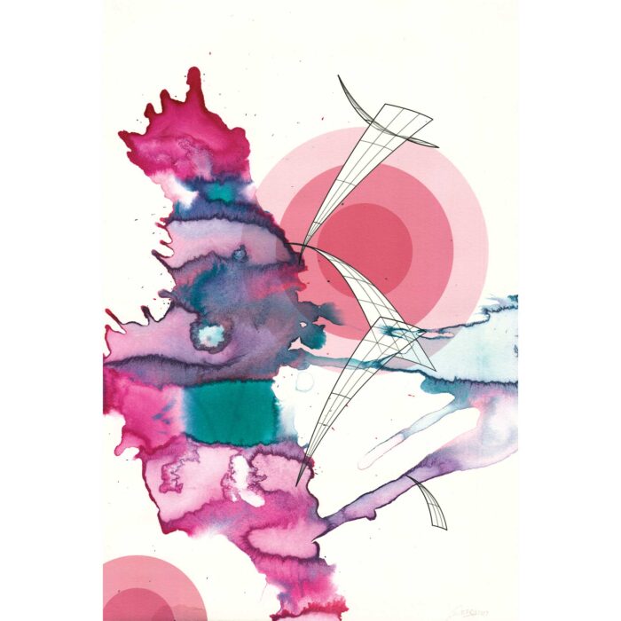 Colin Goldberg, Matsuri, 2016. India ink and pigment on Rives BFK paper. 18 x 12 inches.
