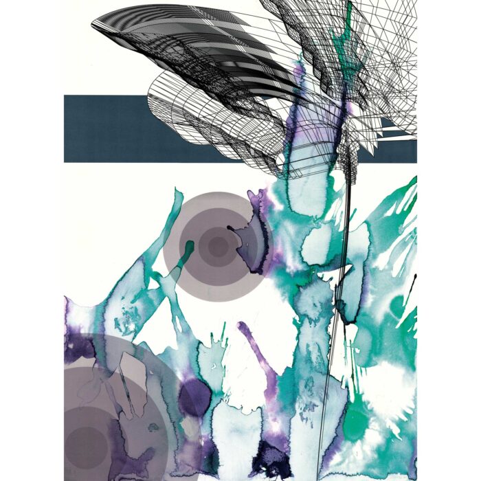 Neko, 2016. India ink and pigment on Rives BFK paper. 30 x 22 inches.
