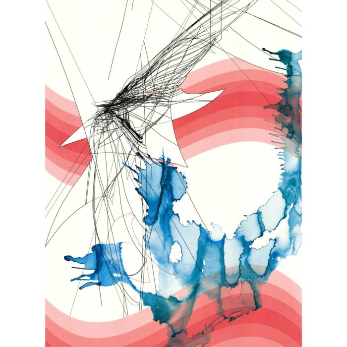 Colin Goldberg, Okāsan, 2016. India ink and pigment on Rives BFK paper. 30 x 22 inches.