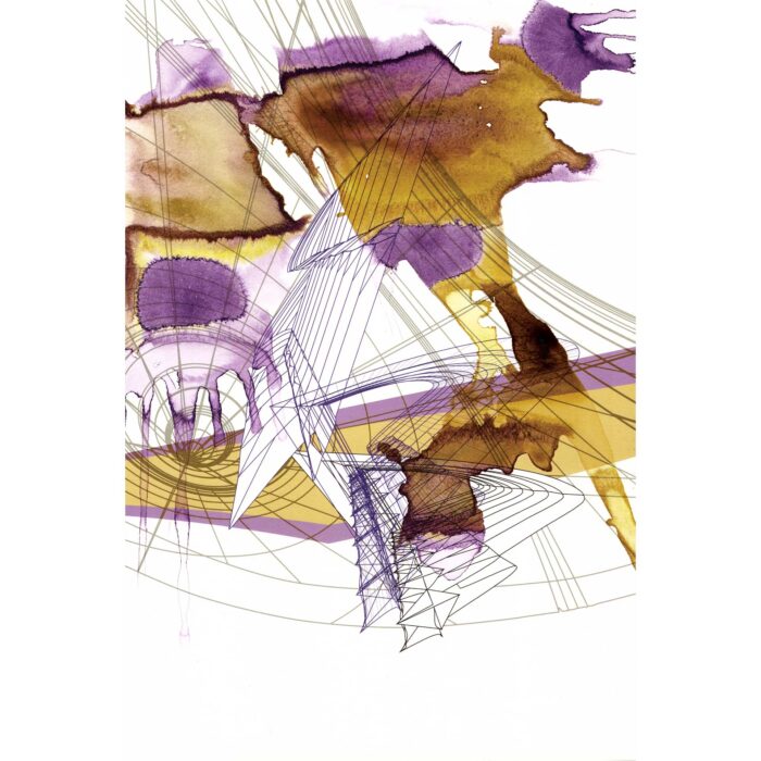 Colin Goldberg, Fukuzatsu, 2017. India ink and pigment on Rives BFK paper. 18 x 12 inches.