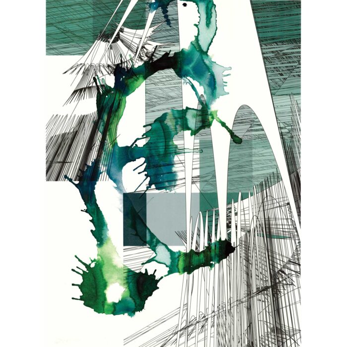 Colin Goldberg, Mizo, 2017. India ink and pigment on Rives BFK paper. 30 x 22 inches.