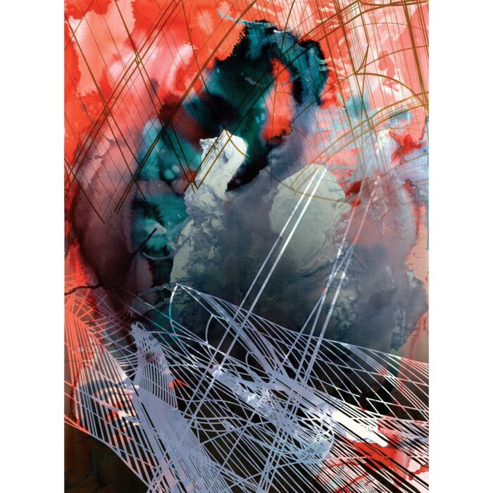 Colin Goldberg, Nimbus, 2018. India ink, acrylic and pigment on Rives BFK paper. 30 x 22 inches.