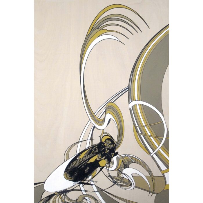 Colin Goldberg, Hachi, 2013. Gouache and pigment with liquid polymer on birch panel. 18 x 12 inches.