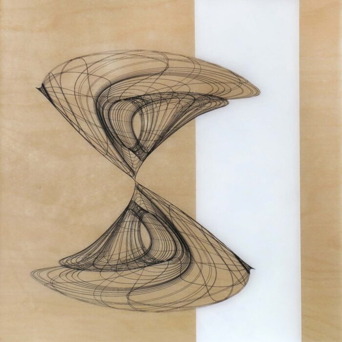 Colin Goldberg, Biomorphic Panel #2, 2014. Acrylic and pigment on birch panel with resin. 12 x 12 inches. Private collection, Brooklyn NY.
