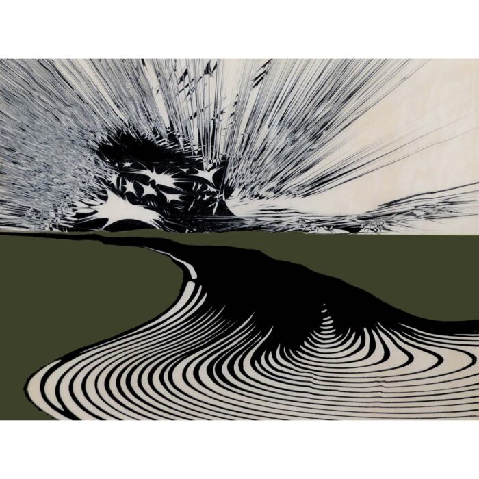 Colin Goldberg, Kawa, 2014. Acrylic and pigment on birch panel with resin. 18×24 inches.