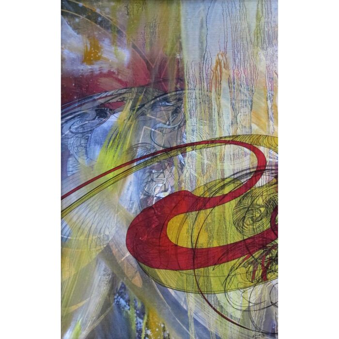 Colin Goldberg, Gyre, 2012. Oil and pigment on canvas with silver leaf 17 x 11 inches. Private collection, New York.