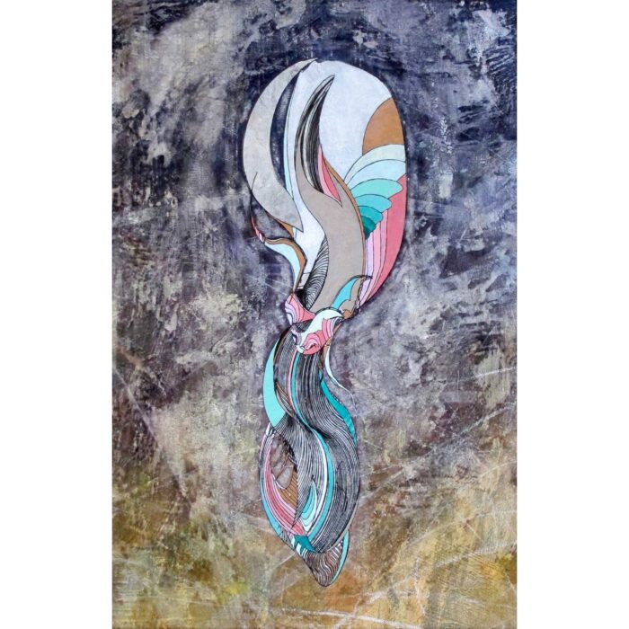 Colin Goldberg, Lamina, 2012. Oil, gold and silver leaf and pigment on canvas. 17 x 11 inches.