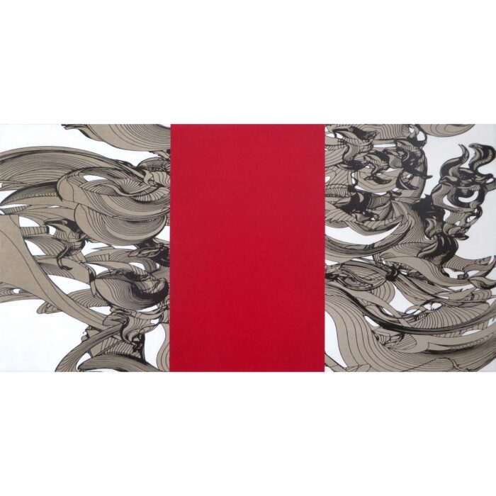 Colin Goldberg, Botai, 2014. Oil and pigment on linen. 30×60 inches.