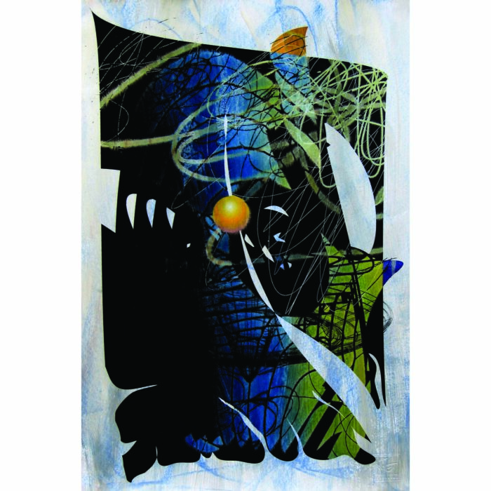 Colin Goldberg, Cortex , 2005. Latex glaze, pastel and pigment on paper, 13 x 19 inches. Private collection, Hawaii.