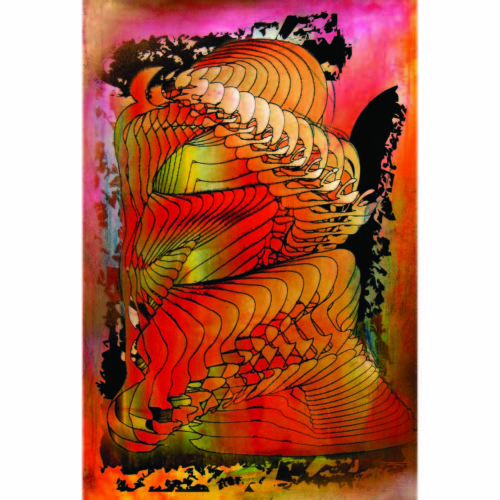 Colin Goldberg, Morganic, 2005. Latex glaze, pastel and pigment on paper, 13 x 19 inches. Original stolen.