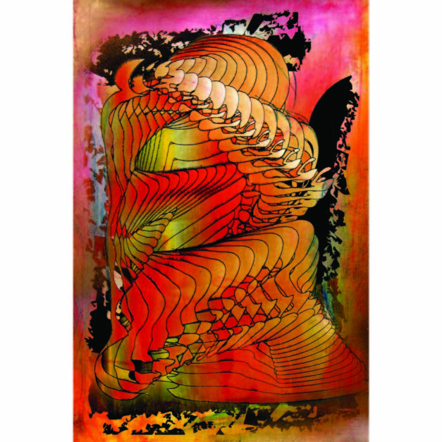 Morganic, 2005. Latex glaze, pastel and archival inkjet on paper, 13 x 19 inches. Original stolen.