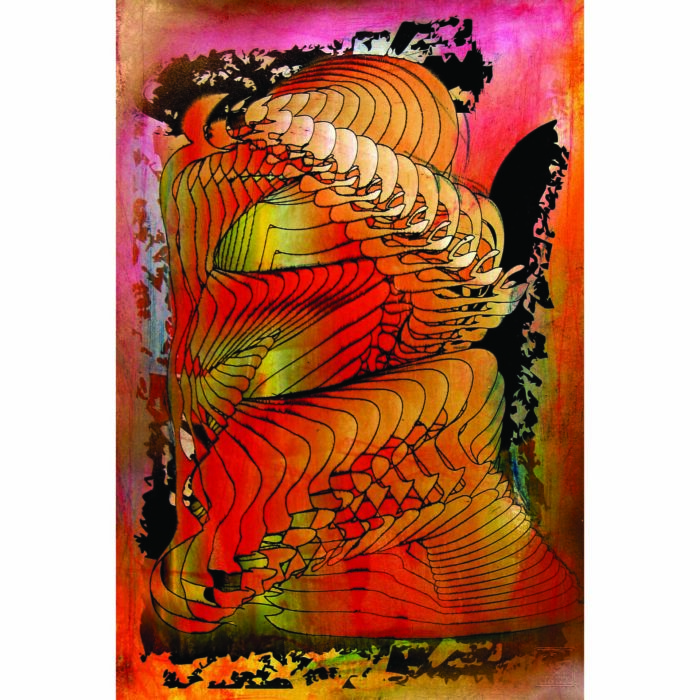 Colin Goldberg, Morganic, 2005. Latex glaze, pastel and pigment on paper, 13 x 19 inches. Original stolen.