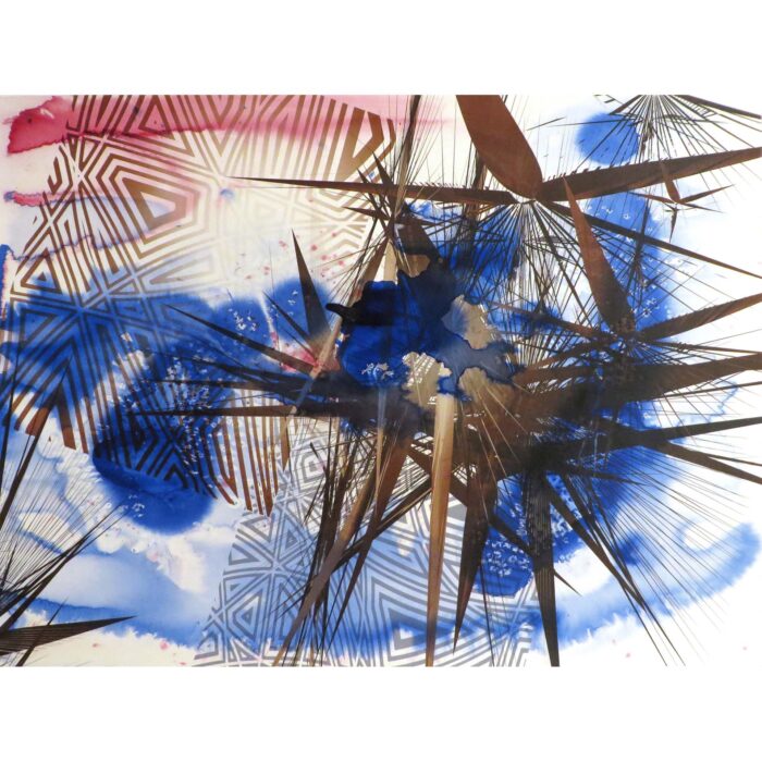 Colin Goldberg, Uni, 2017. 22 x 30 inches. India ink and pigment on Rives BFK paper.