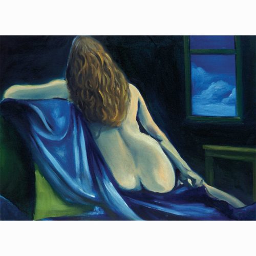 Colin Goldberg, Blue Nude, 1992. Oil on canvas, 18 x 24 inches. Private collection, New York.