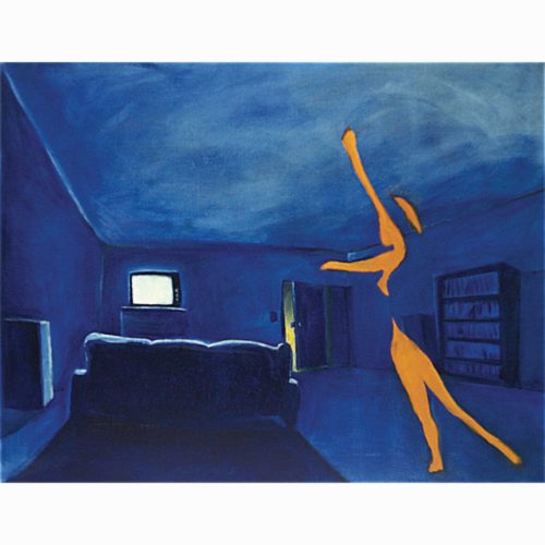 Colin Goldberg, Drama In The Blue Room, 1993. Oil on canvas, 36 x 48 inches. Private collection, New York.