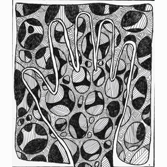 Colin Goldberg, Holy Hand, 2004. Ballpoint on paper, 8 x 10 inches.
