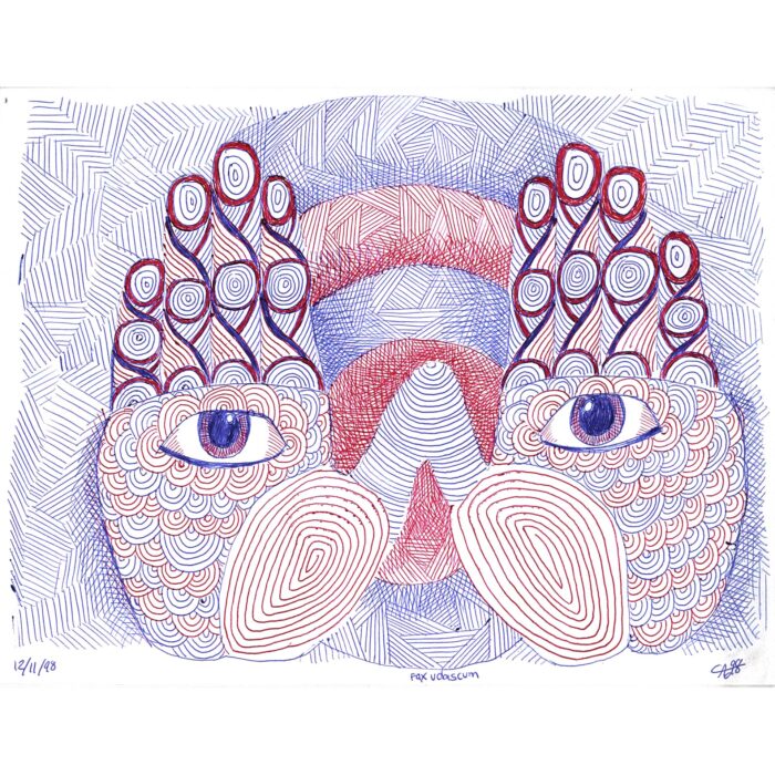 Colin Goldberg, Pax Vobiscum, 2006. Ballpoint on paper, 8.5 x 11 inches.