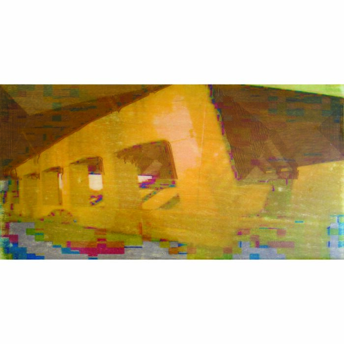 Colin Goldberg, Mighigan Overpass No 3, 2006. Laser-etched wood panel with pigment and liquid polymer, 12 x 24 inches.