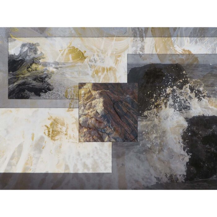 Colin Goldberg, 8AM, East Marion, 2013. Acrylic, metallic latex glaze, pigment and charcoal on linen. 36 x 48 inches.