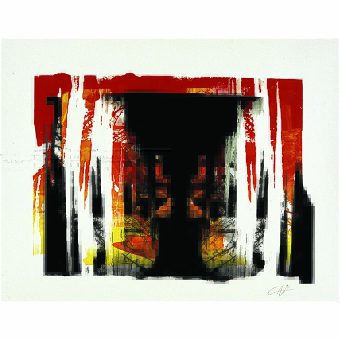 Colin Goldberg, Orange Icicles, 1994. Silkscreen ink on paper, 14 x 24 inches.