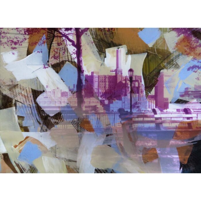 Colin Goldberg, Domino Sugar Factory, 2015. Acrylic and pigment on paper, 21 x 29 inches.