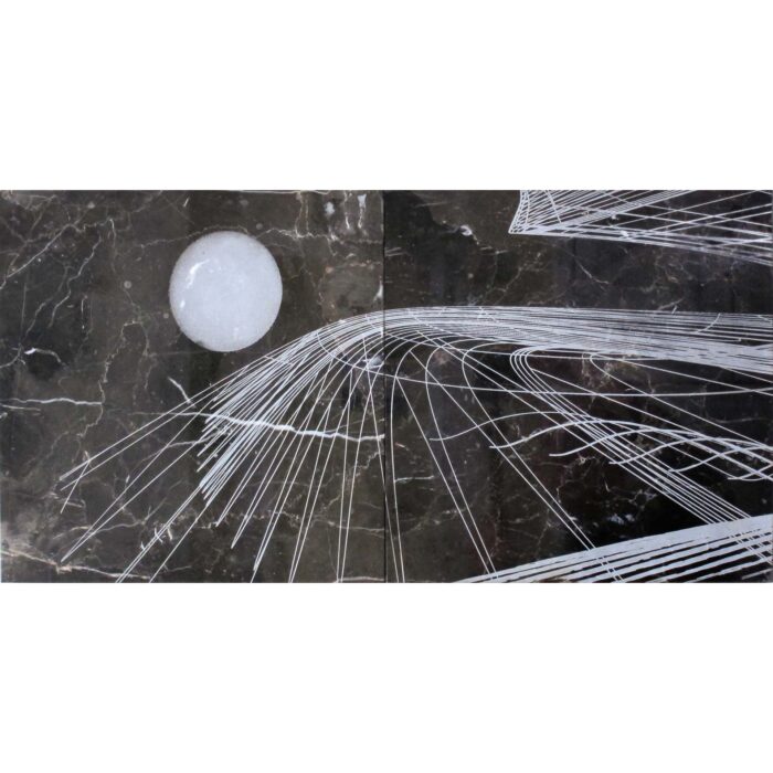 Colin Goldberg, Wireframe Landscape #2 2006. Laser-etched marble, 12 x 24 inches.