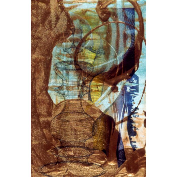Colin Goldberg, Still Life With Vase, 2005. Acrylic, metallic latex glaze, and pigment on canvas, 11 x 17 inches.