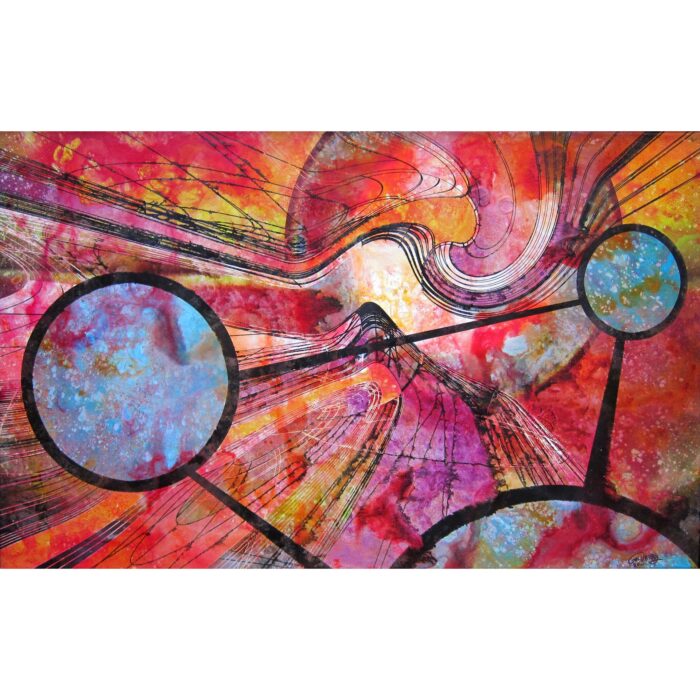 Colin Goldberg, Absolute Magnitude, 2011. India ink wash and pigment on canvas, 32 x 20, inches.