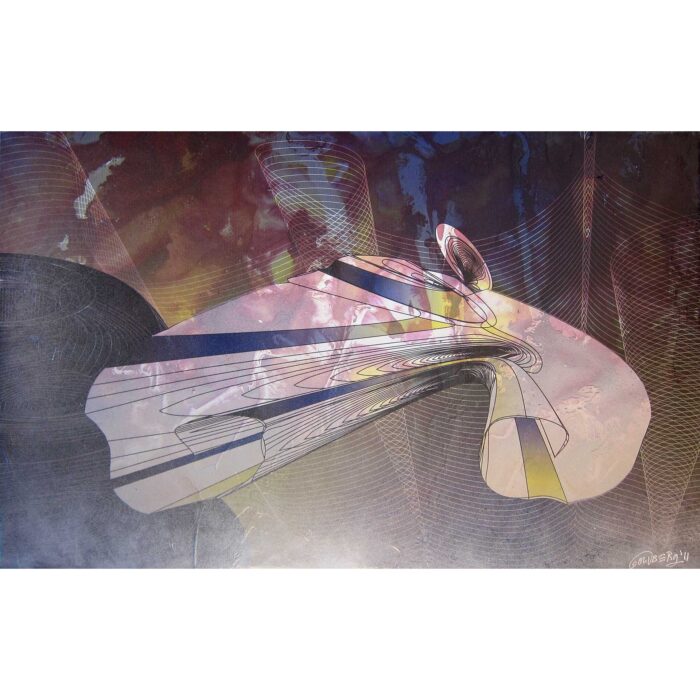 Colin Goldberg, Destructor, 2011. Acrylic, pigment and spray enamel on canvas, 20 x 32 inches.