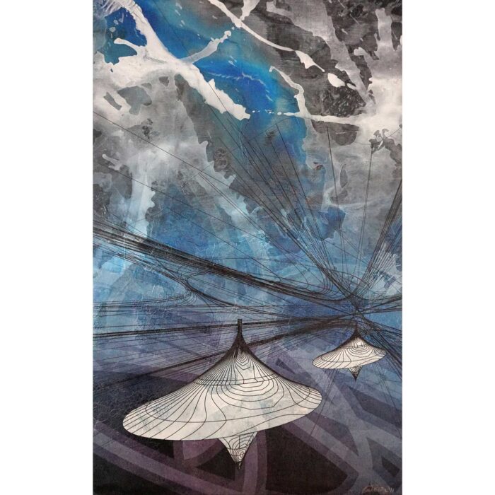 Dynamic Dispatch, 2011. Acrylic and pigment on canvas, 20 x 32 inches.